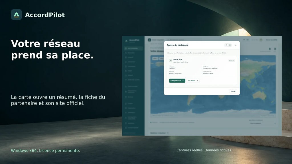 Carte des partenaires AccordPilot — FR, données fictives