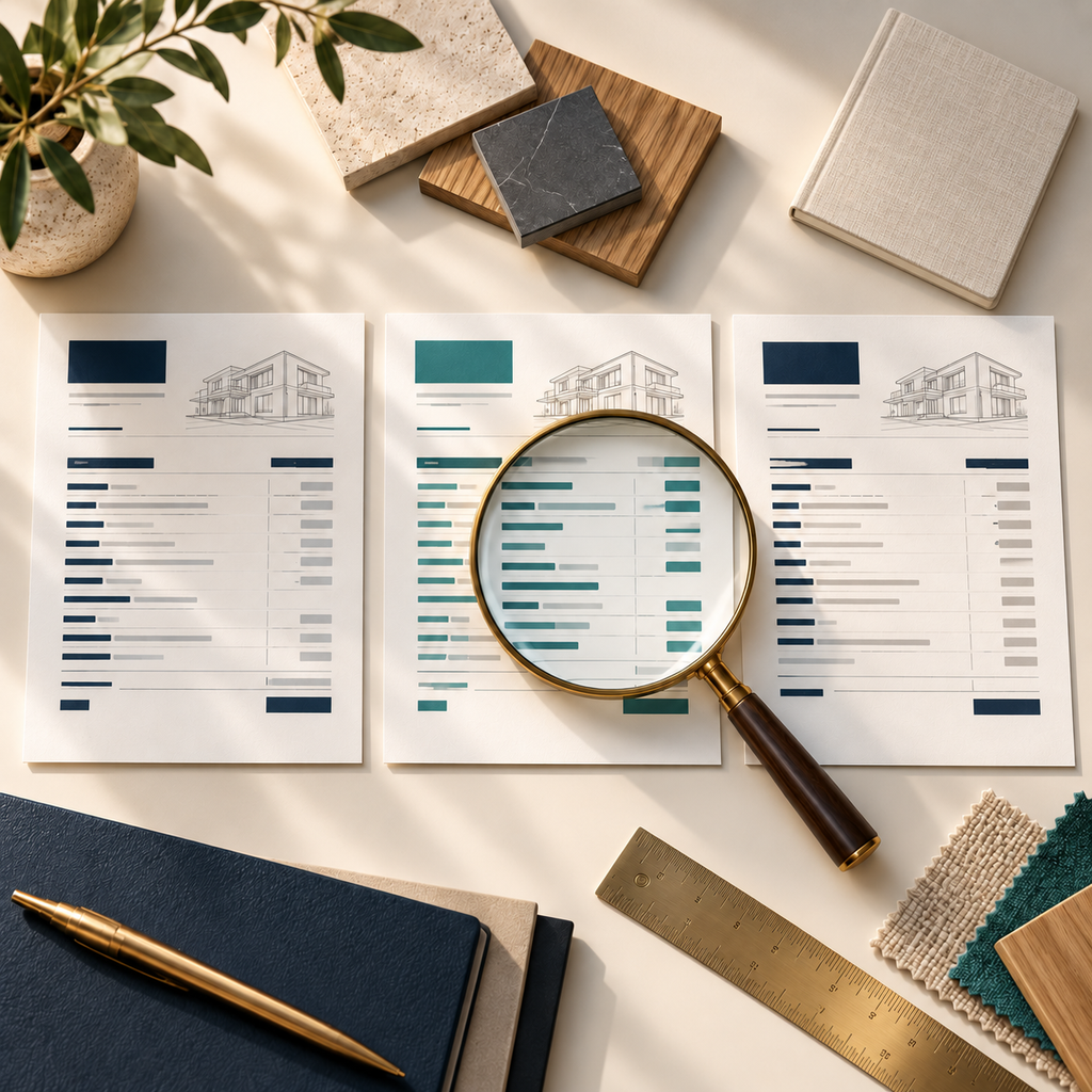 Comparing the scope and amounts of itemised quotations