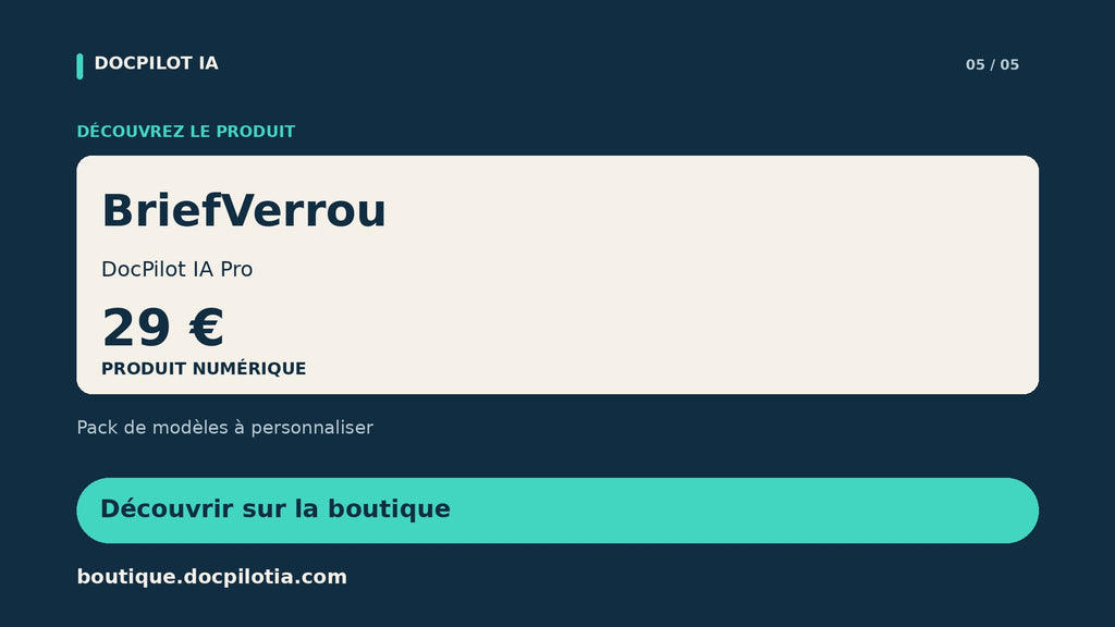 BriefVerrou — Project Scope & Acceptance (French)