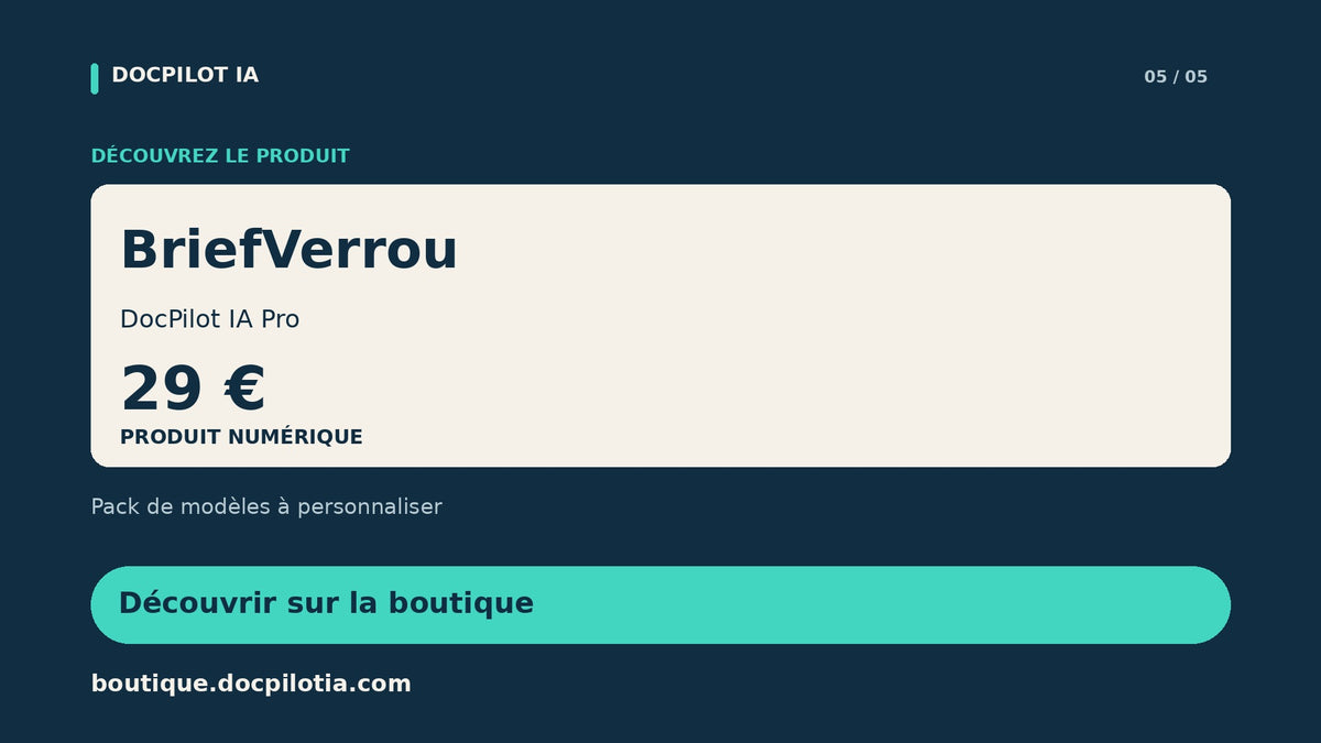 BriefVerrou — Project Scope & Acceptance (French)