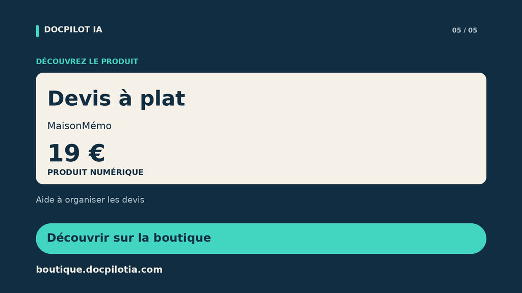 Devis à plat — Quotation Comparison (French)