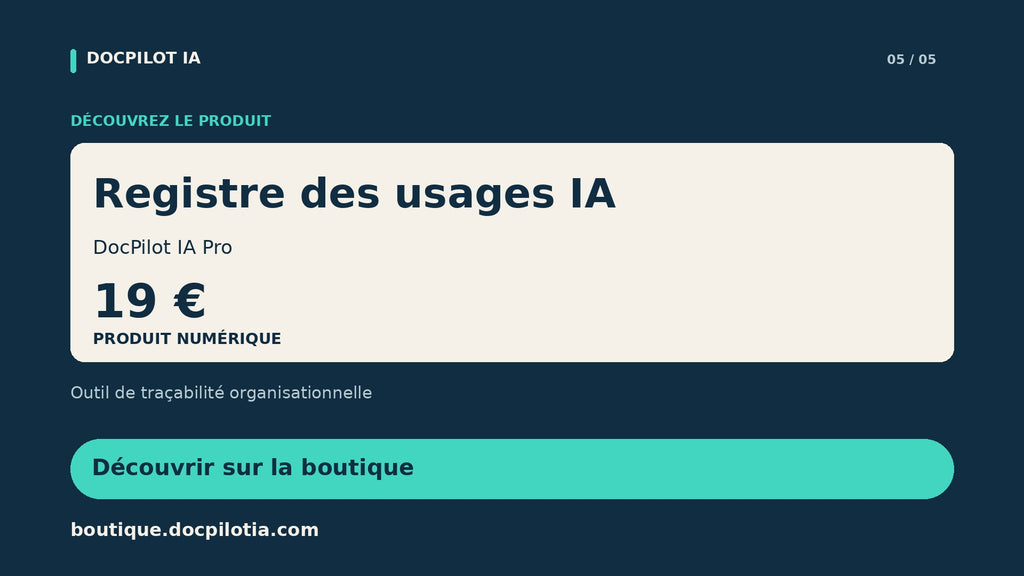 AI Use Register — DocPilotIA Pro (French)